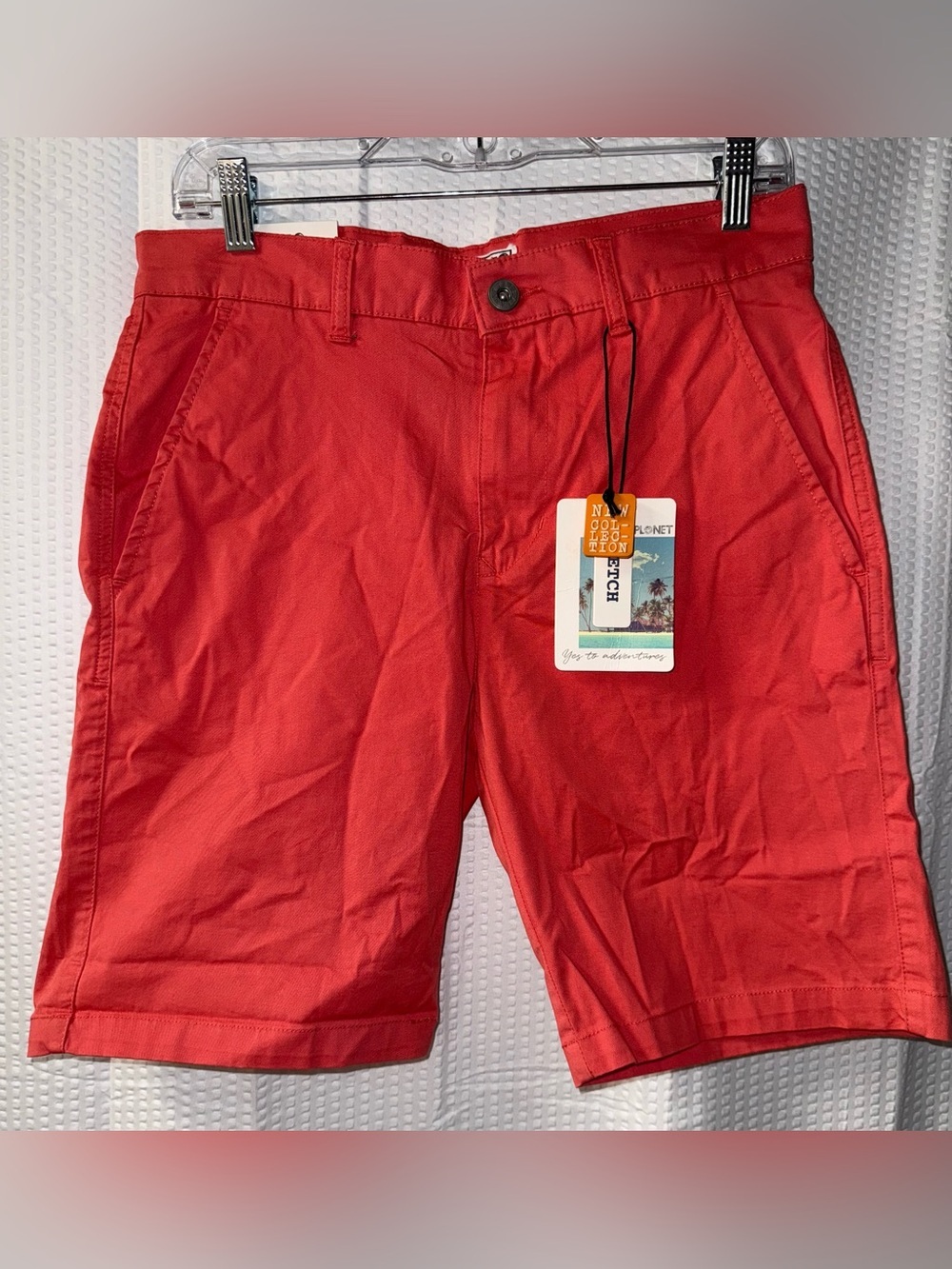 NWT Free Planet Men's Stretch Flat Front Chino Shorts Size 28